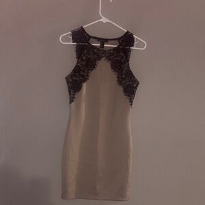 Forever 21 Black and Cream Lace Mini Dress